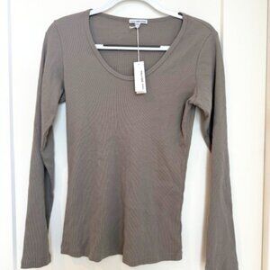 James Perse Long Sleeve U-Neck Shirt – Size 4 – NWT